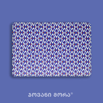 Blue vegan leather passport holder with Affection print by Giovanni Morra