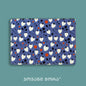 Blue and white vegan leather passport holder with Strawberries print by Giovanni Morra