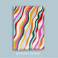 Multicolor vegan leather passport holder with Waves print by Giovanni Morra