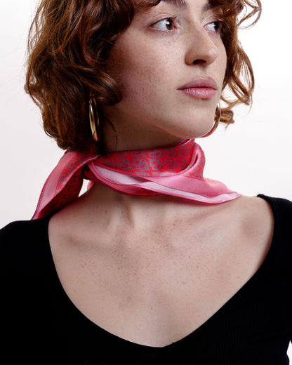 შარფი - გულისსწორი - ნატურალური აბრეშუმი - ვარდისფერი