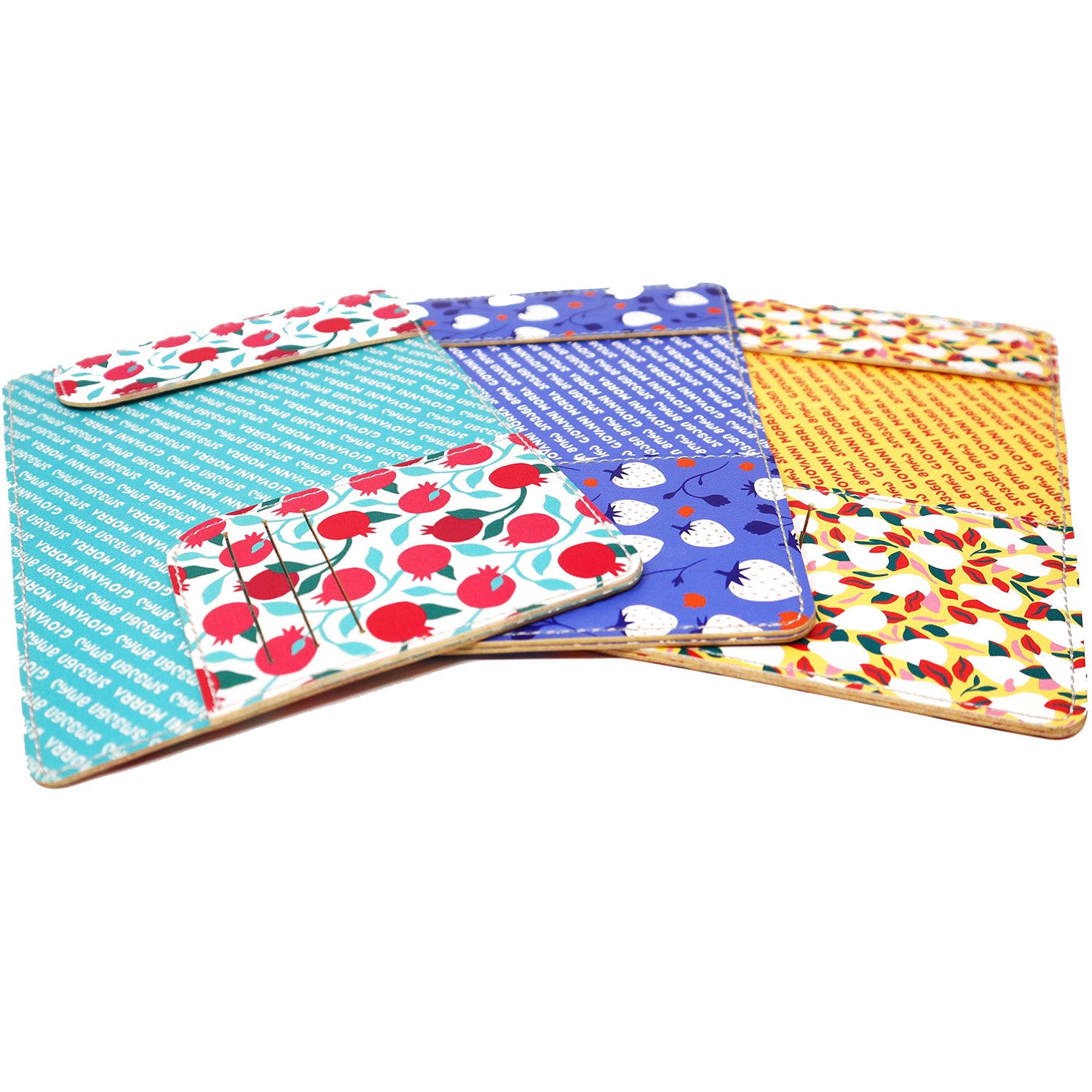 Set of Giovanni Morra fruit print passport holders with Georgian passport